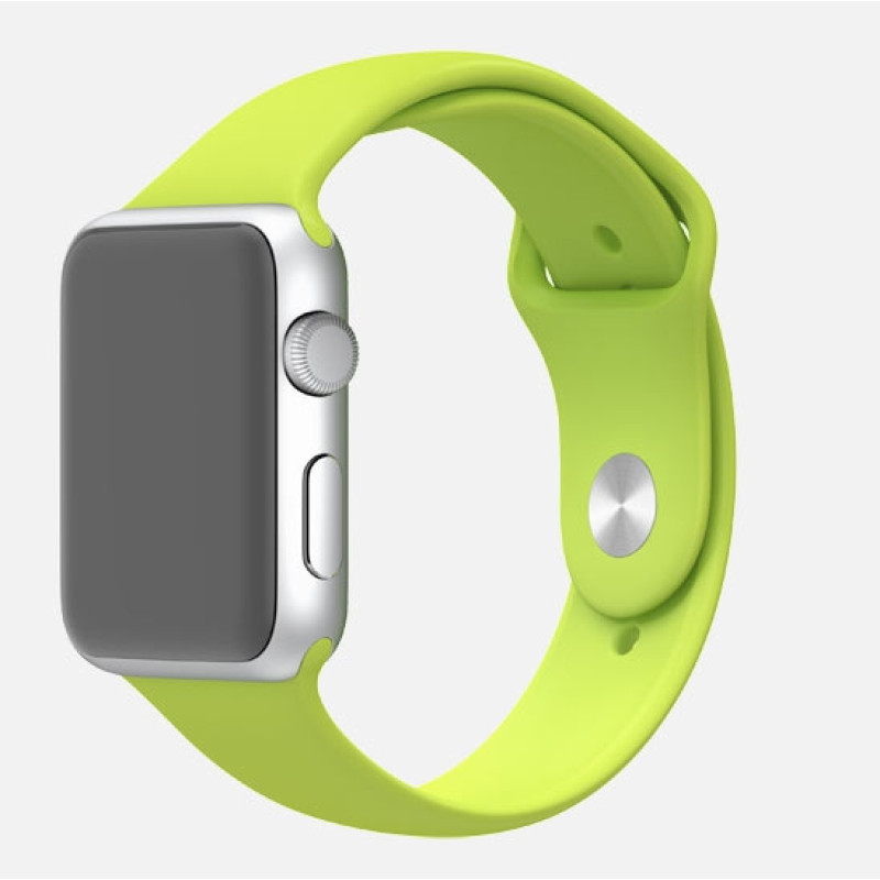 Apple Watch 42mm Silver Aluminum Case with Green Sport Band (MJ3P2) фото 2