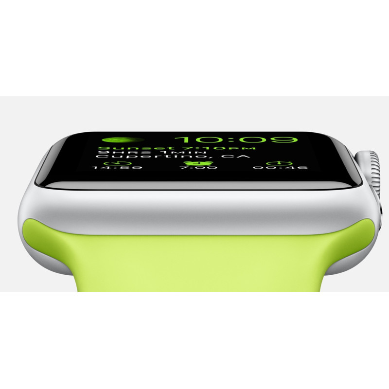 Apple Watch 42mm Silver Aluminum Case with Green Sport Band (MJ3P2) фото 2