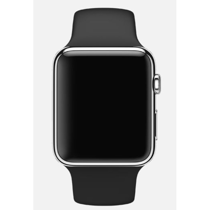 Apple Watch 38mm Stainless Steel Case with Black Sport Band (MJ2Y2) фото 2