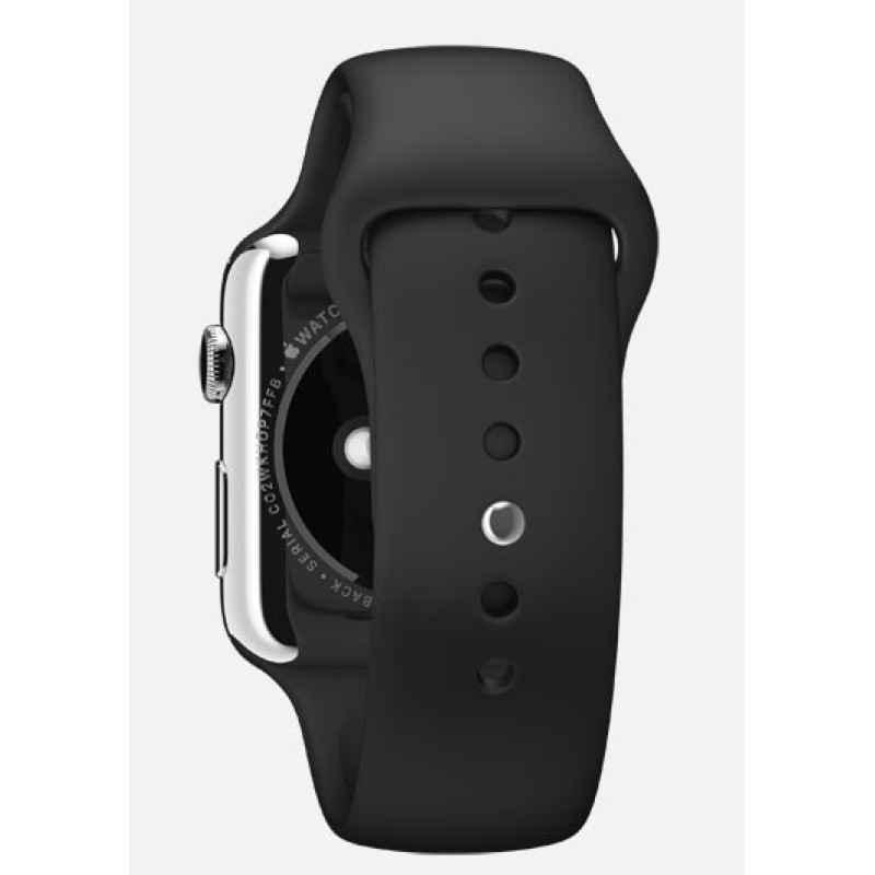 Apple Watch 38mm Stainless Steel Case with Black Sport Band (MJ2Y2) фото 2