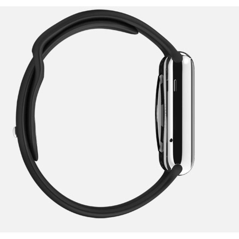 Apple Watch 42mm Stainless Steel Case with Black Sport Band (MJ3U2) фото 2