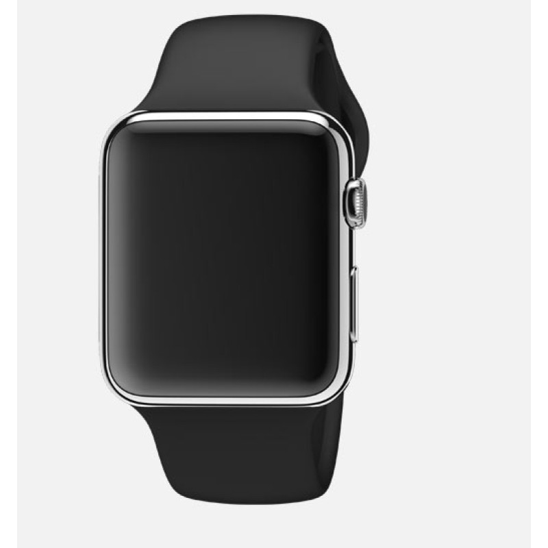 Apple Watch 42mm Stainless Steel Case with Black Sport Band (MJ3U2) фото 2