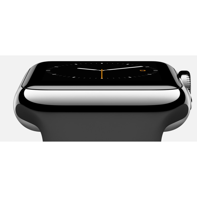 Apple Watch 42mm Stainless Steel Case with Black Sport Band (MJ3U2) фото 2