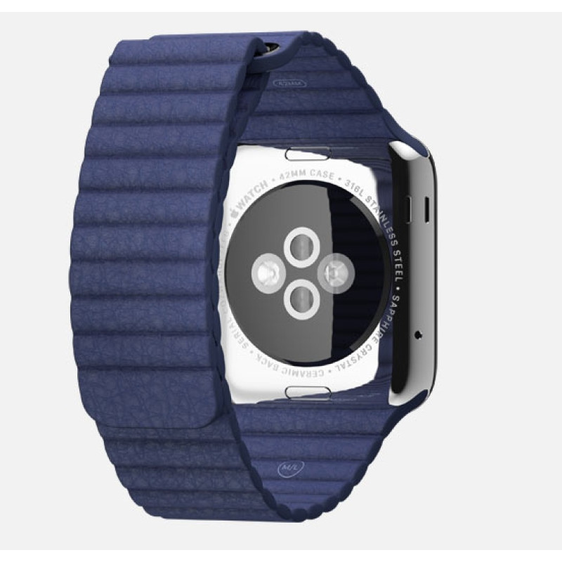 Apple Watch 42mm Stainless Steel Case with Bright Blue Leather Loop (MJ462) фото 2 Apple Watch 42mm Stainless Steel Case with Bright Blue Leather Loop (MJ462) фото 2