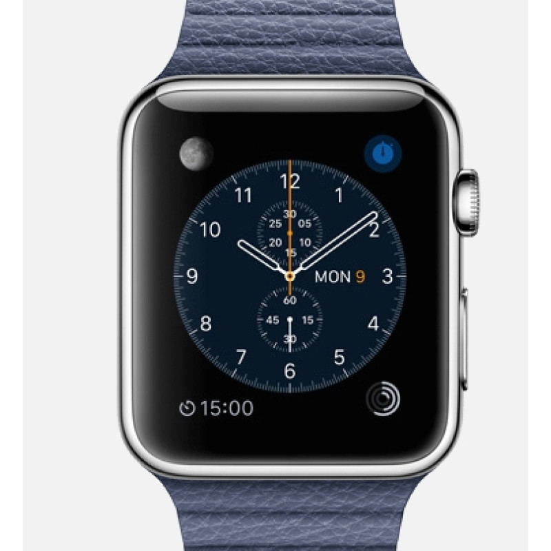 Apple Watch 42mm Stainless Steel Case with Bright Blue Leather Loop (MJ462) фото 2 Apple Watch 42mm Stainless Steel Case with Bright Blue Leather Loop (MJ462) фото 2