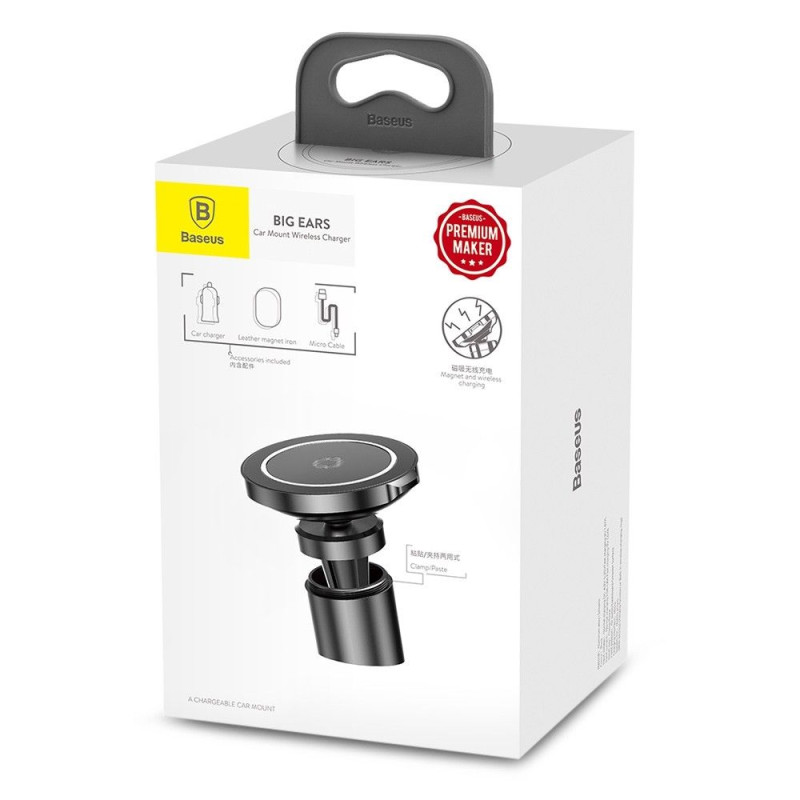 Авто Держатель Baseus Big Ears + Charger iQ (Black) фото 2 Авто Держатель Baseus Big Ears + Charger iQ (Black) фото 2