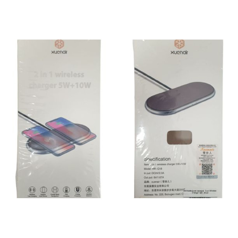 Бездротова зарядка Dual Wireless Charger Q21 /blue/ фото 2