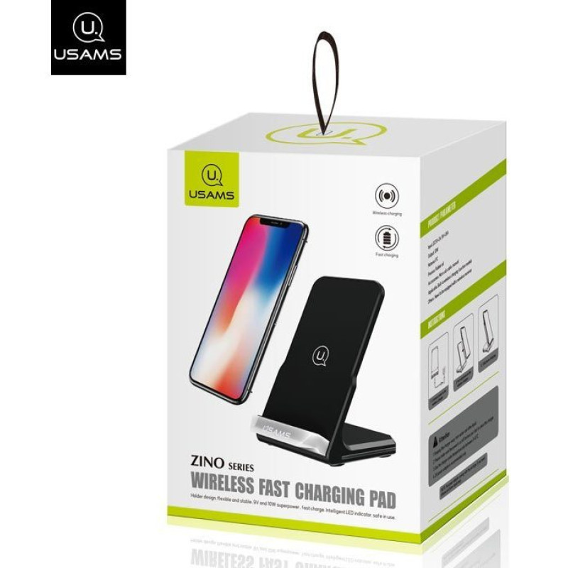 Беспроводное зарядное устройство Usams CD28 Wireless Fast Charger (black) фото 2 Беспроводное зарядное устройство Usams CD28 Wireless Fast Charger (black) фото 2
