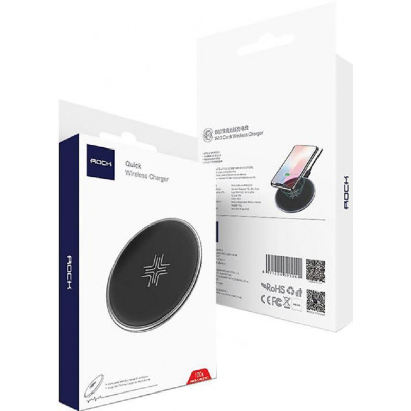 Беспроводное зарядное устройство Rock W10 Wireless Fast Charger 10W (Black) фото 2