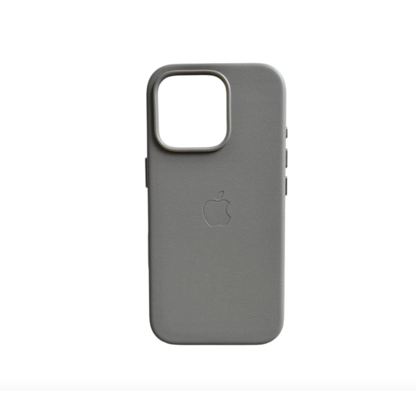 Чехол iPhone 16 Pro Max Apple Leather Case with MagSafe (Light Grey)