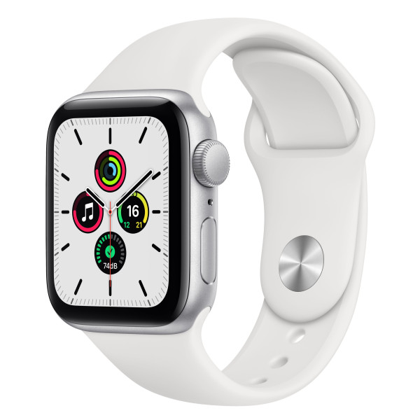 Apple Watch SE GPS 40mm Silver Aluminum Case w. White Sport B. (MYDM2UL/A) UACRF