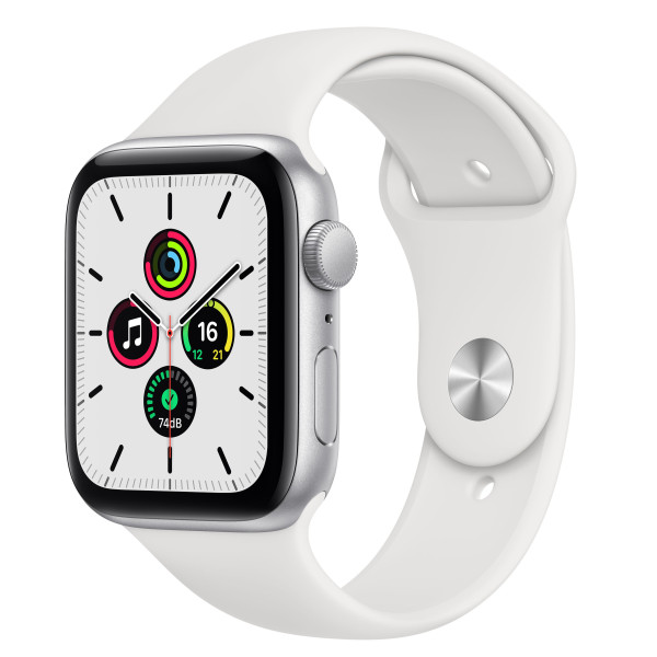 Apple Watch SE GPS 44mm Silver Aluminum Case w. White Sport B. (MYDQ2UL/A) UACRF - фото Apple Watch SE GPS 44mm Silver Aluminum Case w. White Sport B. (MYDQ2UL/A) UACRF