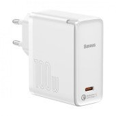 Сетевое зарядное устройство Baseus GaN2 Fast Charger 1C 100W/Mini White Cable Type-C to Type-C 100W (White)