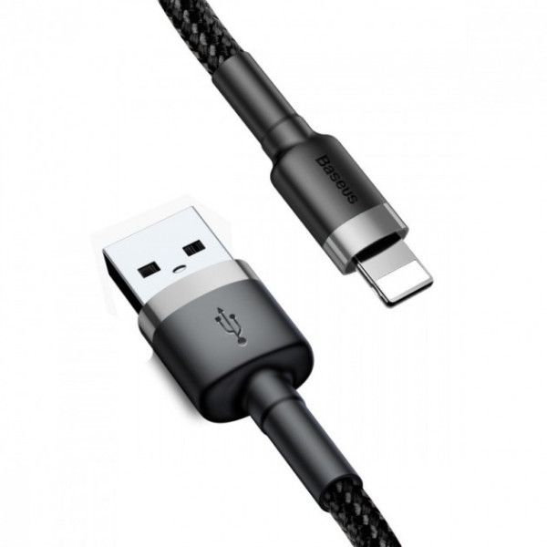 Кабель Baseus Cafule Cable Lightning 2A 3M Grey - фото Кабель Baseus Cafule Cable Lightning 2A 3M Grey