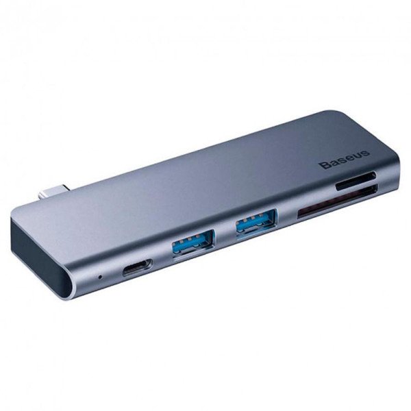 HUB Baseus Harmonica 5-in-1 Adapter Grey (CAHUB-K0G) - фото HUB Baseus Harmonica 5-in-1 Adapter Grey (CAHUB-K0G)