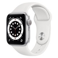 Apple Watch Series 6 GPS 40mm Silver Aluminum Case w. White Sport B. (MG283UL/A) UACRF