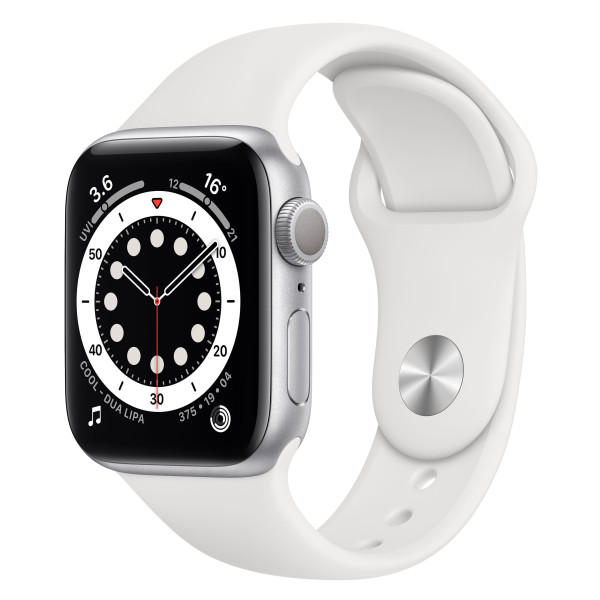 Apple Watch Series 6 GPS 40mm Silver Aluminum Case w. White Sport B. (MG283UL/A) UACRF - фото Apple Watch Series 6 GPS 40mm Silver Aluminum Case w. White Sport B. (MG283UL/A) UACRF