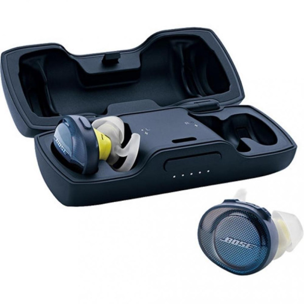 Наушники TWS ("полностью беспроводные") Bose SoundSport Free Wireless Midnight Blue/Citron 774373-0020 - фото Наушники TWS ("полностью беспроводные") Bose SoundSport Free Wireless Midnight Blue/Citron 774373-0020