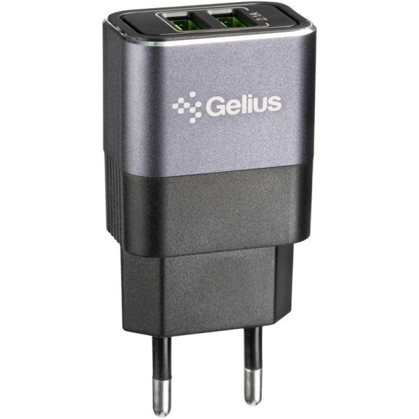 СЗУ Gelius Pro Iron GP-HC05 2USB 2.1A Black/Grey (12 мес) - фото СЗУ Gelius Pro Iron GP-HC05 2USB 2.1A Black/Grey (12 мес)