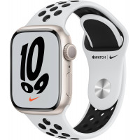 Apple Watch Series 7 Nike+ GPS 45mm Starlight Aluminum Case With Pure Platinum/Black Sport Band (MKNA3UL)