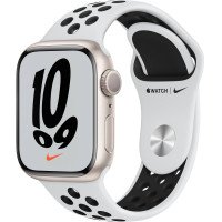 Apple Watch Series 7 Nike+ GPS 41mm Starlight Aluminum Case With Pure Platinum/Black Sport Band (MKN33UL) UACRF