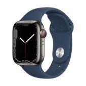 Apple Watch Series 7 GPS + Cellular 41mm Graphite S. Steel Case w. Abyss Blue S. Band (MKHJ3)