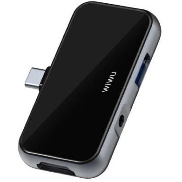 Переходник WiWU HUB Type-C 4-in-1 T5 Pro (Gray) - фото Переходник WiWU HUB Type-C 4-in-1 T5 Pro (Gray)