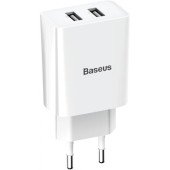 Сетевое зарядное устройство Baseus Speed Mini Dual U Travel Charger 10.5W (White)