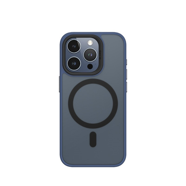 Чехол iPhone 15 Blueo Frosted Anti-Drop Case with MagSafe (Dark Blue)