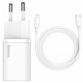 Сетевое зарядное устройство Baseus Super Si 20W + Cable Type-C to Lightning (TZCCSUP-B02) White