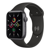 Apple Watch SE GPS 44mm Space Gray Aluminum Case w. Black Sport B. (MYDT2UL/A) UACRF