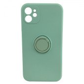 Чехол iPhone 12 Silicone Case with Ring Holder (mint)