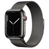 Apple Watch Series 7 GPS + Cellular 45mm Graphite S. Steel Case w. Graphite Milanese Loop (MKJJ3)