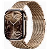 Apple Watch Series 10 GPS + Cellular 46mm Gold Titanium Case w. Gold Milanese Loop - S/M (MC7T4)