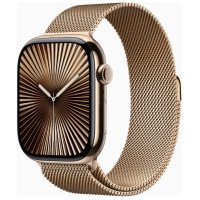 Apple Watch Series 10 GPS + Cellular 46mm Gold Titanium Case w. Gold Milanese Loop - S/M (MC7T4)