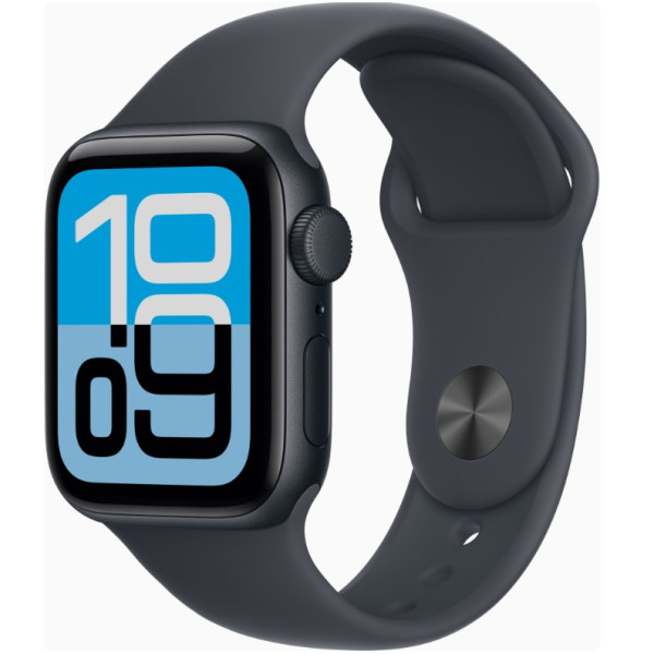 Apple Watch SE 3 GPS 40mm Midnight Alu. Case w. Midnight S. Band - M/L (MEHC4)