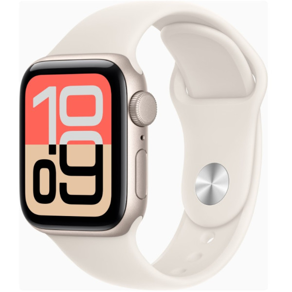 Apple Watch SE 3 GPS + Cellular 40mm Starlight Alu. Case w. Starlight S. Band - M/L (MEP74)