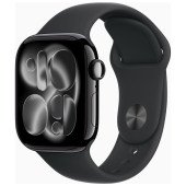 Apple Watch Series 11 GPS 42mm Jet Black Alu. Case w. Black S. Band - S/M (MEQT4)