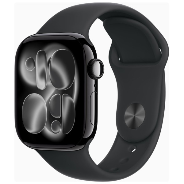 Apple Watch Series 11 GPS 42mm Jet Black Alu. Case w. Black S. Band - S/M (MEQT4)