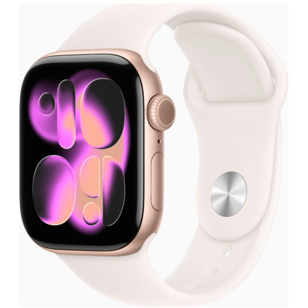 Apple Watch Series 11 GPS 42mm Rose Gold Alu. Case w. Light Blush S. Band - S/M (MEU04)