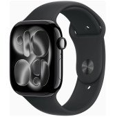 Apple Watch Series 11 GPS 46mm Jet Black Alu. Case w. Black S. Band - S/M (MEUW4)