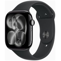 Apple Watch Series 11 GPS 46mm Jet Black Alu. Case w. Black S. Band - S/M (MEUW4)