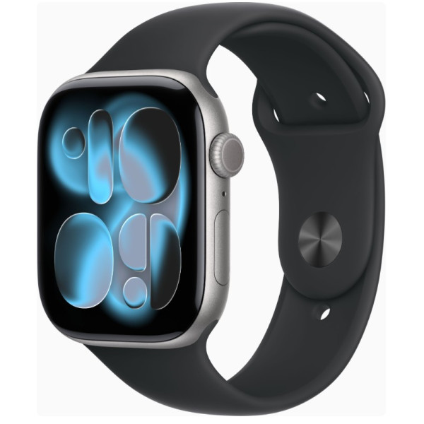 Apple Watch Series 11 GPS 46mm Space Grey Alu. Case w. Black S. Band - S/M (MEV04) - фото Apple Watch Series 11 GPS 46mm Space Grey Alu. Case w. Black S. Band - S/M (MEV04)