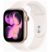 Apple Watch Series 11 GPS 46mm Rose Gold Alu. Case w. Light Blush S. Band - M/L (MEV74)