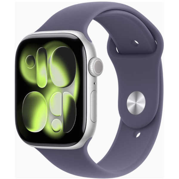 Apple Watch Series 11 GPS 46mm Silver Alu. Case w. Purple Fog S. Band - M/L (MEVA4)