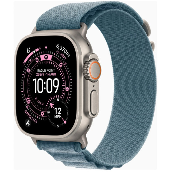Apple Watch Ultra 3 GPS + Cellular 49mm Natural Tit. Case w. Light Blue Alpine Loop - Large (MEWP4)