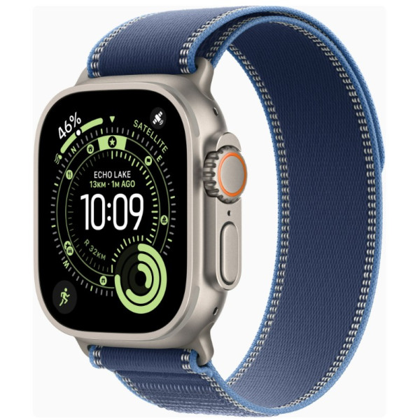 Apple Watch Ultra 3 GPS + Cellular 49mm Natural Tit. Case w. Blue/Bright Blue Trail Loop - M/L (MEWU4)