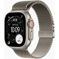 Apple Watch Ultra 3 GPS + Cellular 49mm Natural Tit. Case w. Natural Tit. Milanese Loop - Small (MEWW4)