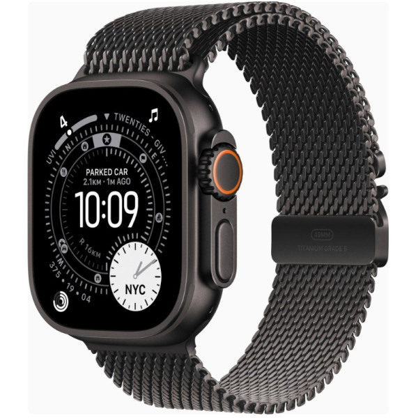Apple Watch Ultra 3 GPS + Cellular 49mm Black Tit. Case w. Black Tit. Milanese Loop - Small (MF1N4)
