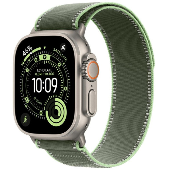 Apple Watch Ultra 3 GPS + Cellular 49mm Natural Tit. Case w. Green/Neon Trail Loop - M/L (MF1V4+MFT54) - фото Apple Watch Ultra 3 GPS + Cellular 49mm Natural Tit. Case w. Green/Neon Trail Loop - M/L (MF1V4+MFT54)